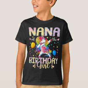 Nana of The Birthday Girl Unicorn Dabbing Party T-Shirt