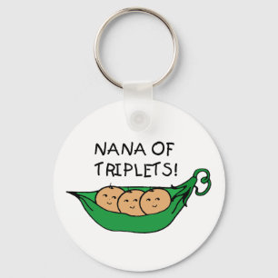 Nana of Triplets Pod Key Ring