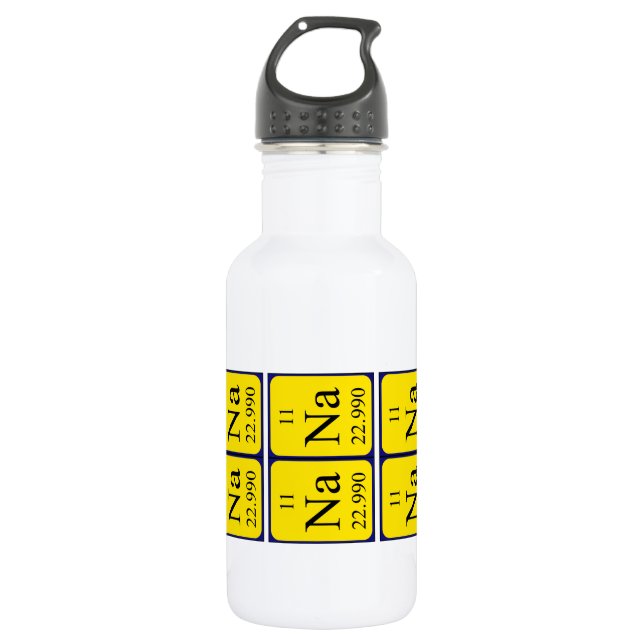 Nana periodic table name water bottle (Front)