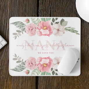 Nana Personalised Floral Mousepad