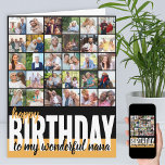 Nana Photo Collage 31 Picture Happy Birthday Card<br><div class="desc">Create your own big happy birthday card. The photo template is ready for you to add 31 of your favourite pictures, 30 of which are displayed in square / instagram format in a simple grid style photo collage and the main one is in frameworthy portrait format on the inside. The...</div>