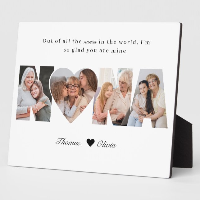 Nana Photo Collage Grandma Keepsake from Grandkids Plaque (Side)