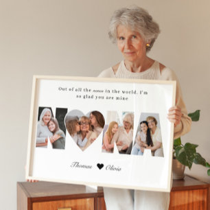 Nana Photo Collage Grandma Keepsake from Grandkids Poster