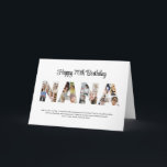 Nana Photo Collage Letter Cutout Grandma Birthday Card<br><div class="desc">Celebrate the special moments with your grandmother with this Grandma Photo Collage design. This customisable design is perfect for creating a personalised and heartfelt gift for Mother's Day and Birthday celebration. Craft a beautiful collage with the word NANA, featuring cherished moments, creating a visual journey of the precious memories you've...</div>