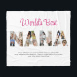 Nana Photo Collage Letter Cutout Grandma Birthday Fleece Blanket<br><div class="desc">Celebrate the special moments with your grandmother with this Grandma Photo Collage design. This customisable design is perfect for creating a personalised and heartfelt gift for Mother's Day and Birthday celebration. Craft a beautiful collage with the word NANA, featuring cherished moments, creating a visual journey of the precious memories you've...</div>