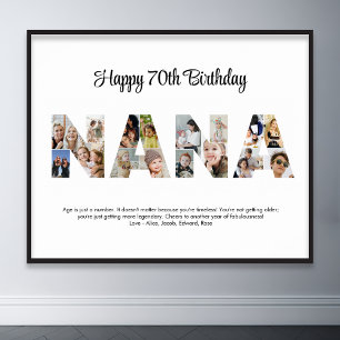 Nana Photo Collage Letter Cutout Grandma Birthday Poster