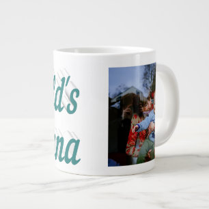 Nana photo green text Mothers Day Large Coffee Mug