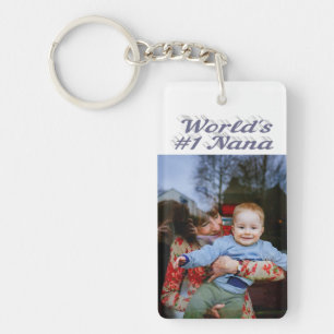 Nana photo grey text Mothers Day Key Ring