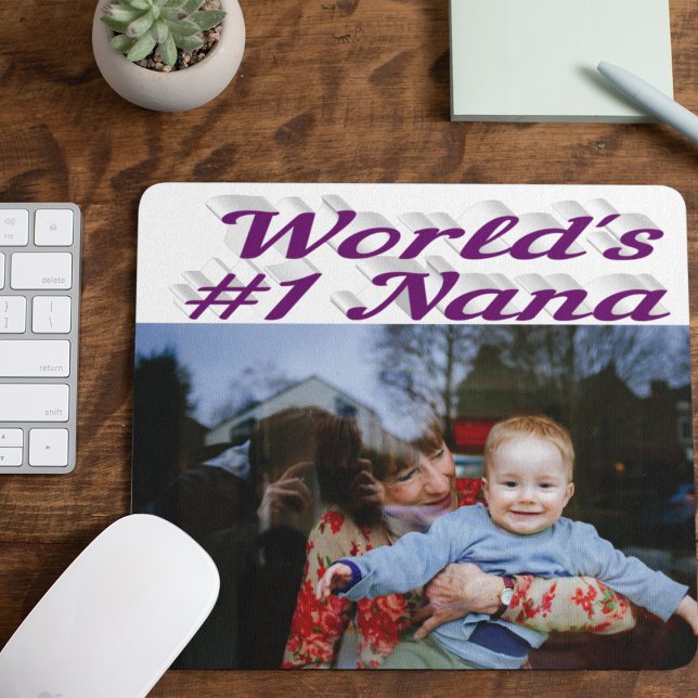 Nana photo purple text   mouse pad (Creator Uploaded)