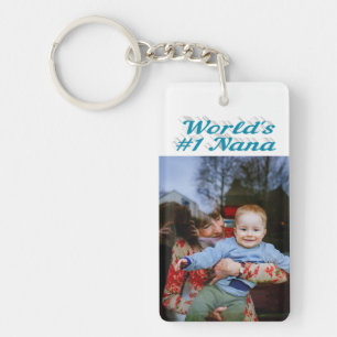 Nana photo sky blue text   key ring