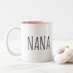 Nana Pink Interior Inside Coffee Mug<br><div class="desc">NANA - Rae Dunn Inspired Coffee Mug with Pink Interior</div>