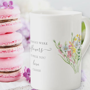 Nana Poem Pretty Wildflower Bouquet Bone China Mug