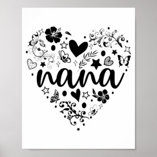 Nana Posters, Nana Heart, Nana Poster, Grandma Poster