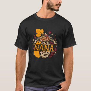 Nana Pumpkin Leopard Sunflower Halloween T-Shirt