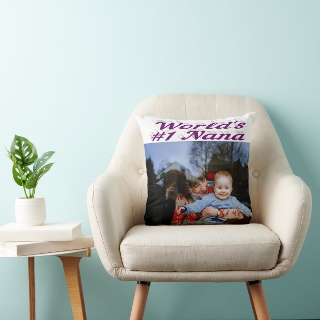 Nana purple text photo  cushion (Chair)