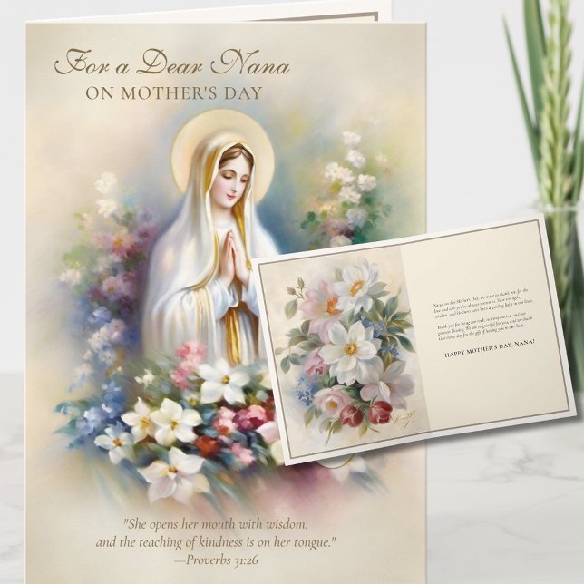 Nana Religious Mothers Day Floral  Card (Creator Uploaded)