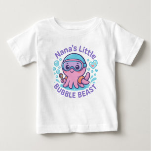 Nana’s Little Bubble Beast Cute Octopus Baby T-Shirt