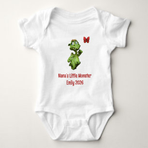 Nana’s Little Monster Custom Granddaughter Name Baby Bodysuit