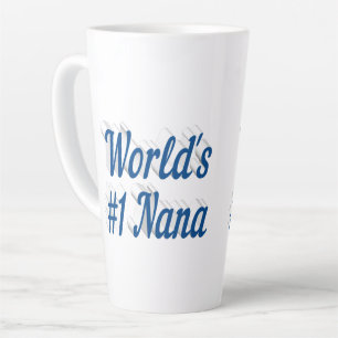 Nana sea blue text latte mug