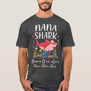 Nana Shark , Funny Mothers Day Floral Gift  T-Shirt