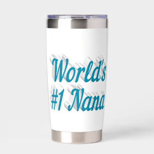 Nana sky blue half text insulated tumbler