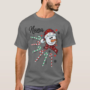 Nana Snowman Candy Cane Christmas Xmas Funny 901 T-Shirt