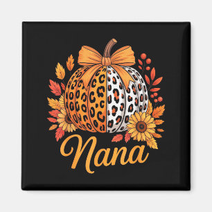 Nana Thanksgiving Leopard Pumpkin Sunflower Coquet Magnet