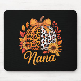 Nana Thanksgiving Leopard Pumpkin Sunflower Coquet Mouse Pad