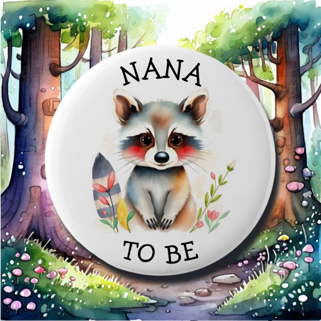 Nana to be | Woodland Themed Baby Shower  6 Cm Round Badge (Creator Uploaded)