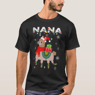 Nana unny Christmas Llama Lights Matching Family T-Shirt