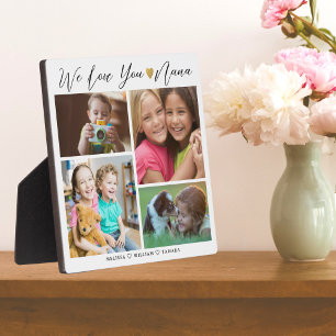 Nana We Love You   Grandkids 4 Photo Collage Plaque