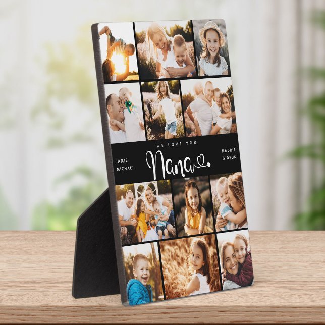 Nana We Love you Hearts DIY Modern Photo Collage Plaque (Creator Uploaded)