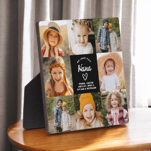 Nana We Love You Hearts Modern Photo Collage Plaque