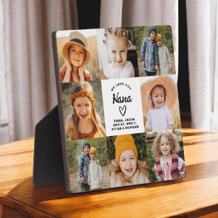 Nana We Love You Hearts Modern Photo Collage Plaque