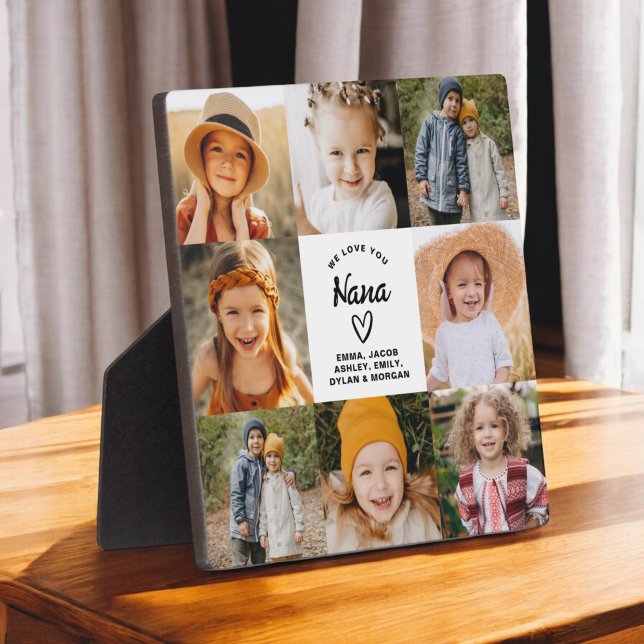Nana We Love You Hearts Modern Photo Collage Plaque (Creator Uploaded)
