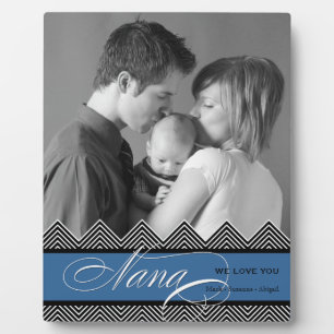 Nana Zig Zag Chevron Modern Personalised Photo Plaque