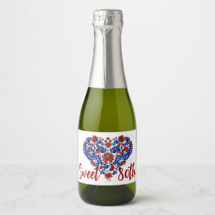 Nana's 80th Birthday / Hungarian Rustic Matyo Sparkling Wine Label