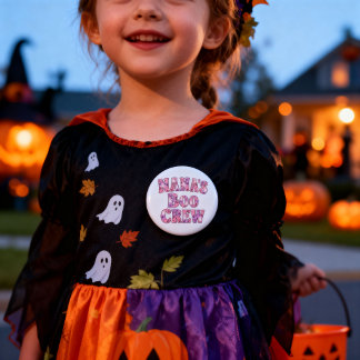 Nana's Boo Crew Trick or Treat Halloween Ghost 3 Cm Round Badge