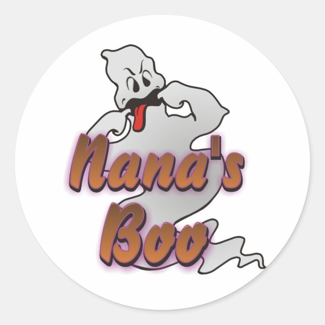 Nana's Boo Halloween Ghost Classic Round Sticker (Front)
