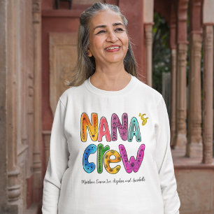 Nana's Crew Typography Custom Monogram  Sweatshirt