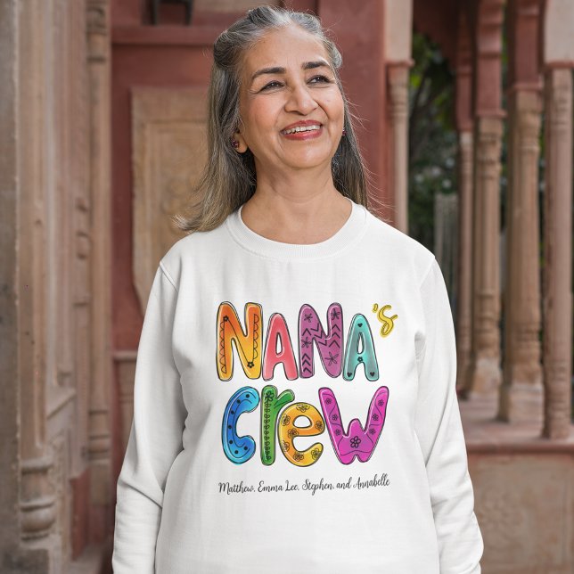 Nana's Crew Typography Custom Monogram  Sweatshirt (Creator Uploaded)