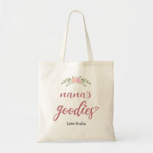 Nana's Goodies - Custom Elegant Floral Gift Tote Bag