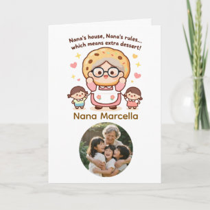 Nana's House Nana's Rules Grandma Photo Birthday Card