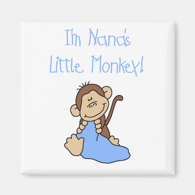 Nana's Little Monkey - Blue Tshirts and Gifts Magnet (Front)
