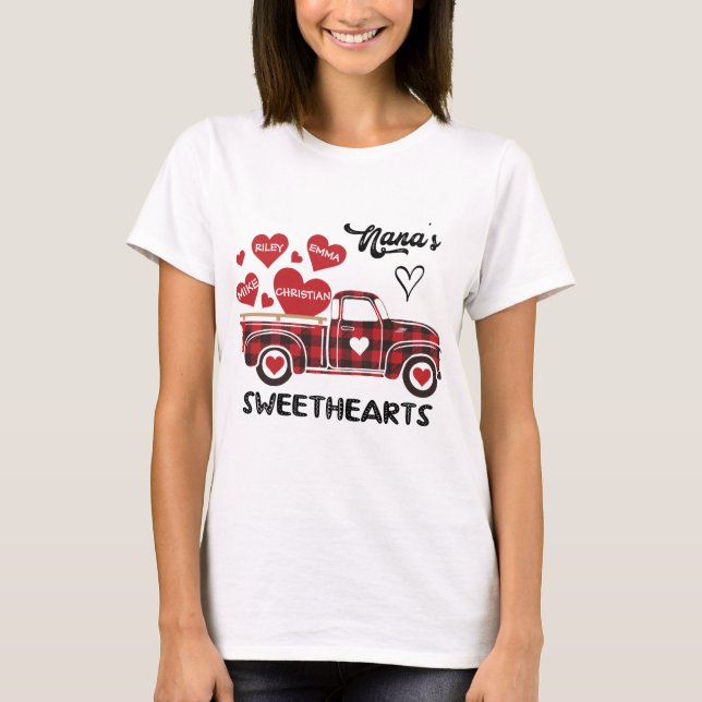 Nana's Sweethearts Truck Personalised Grandma T-Shirt (Front)