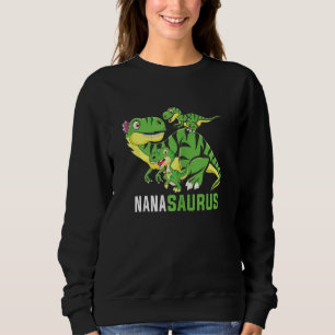Nanasaurus Cute Nana Saurus Dinosaur Christmas Sweatshirt