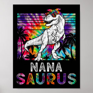 Nanasaurus Dinosaur Nana Saurus Family Matching Ti Poster