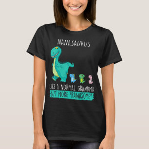 Nanasaurus Rawrsome Rex Dinosaur Nana Grandma Moth T-Shirt