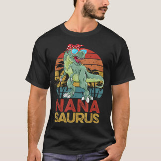 Nanasaurus T Rex Dinosaur Funny Vintage Nana Sauru T-Shirt