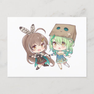 Nanashi Mumei (七詩ムメイ) and Ceres Fauna (セレス・ファウナ) Announcement Postcard